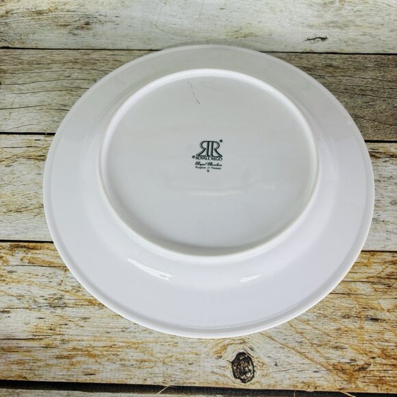 Royal Rego SERENA Restaurant Ware Pink Flower Porcelain White Dinner Plate Set 4 - Picture 5 of 16